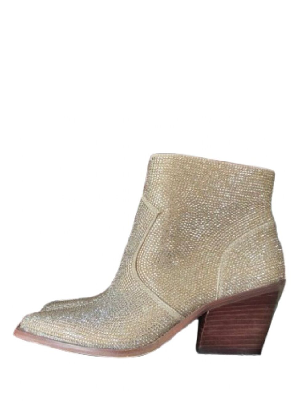 Jessica Simpson Zalor Champagne Gold Rhinestone Western Boot Women's Size 5.5